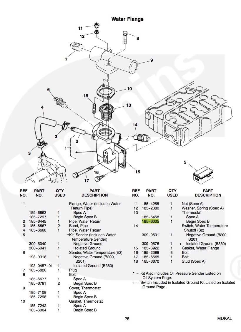  Onan 185 6005 Thermostat Assembly Specs B for sale SXM Saint Martin Sint Maarten